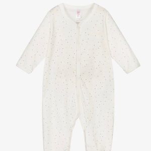 *NWOT* Petit bateau white stars print velvet - 9M